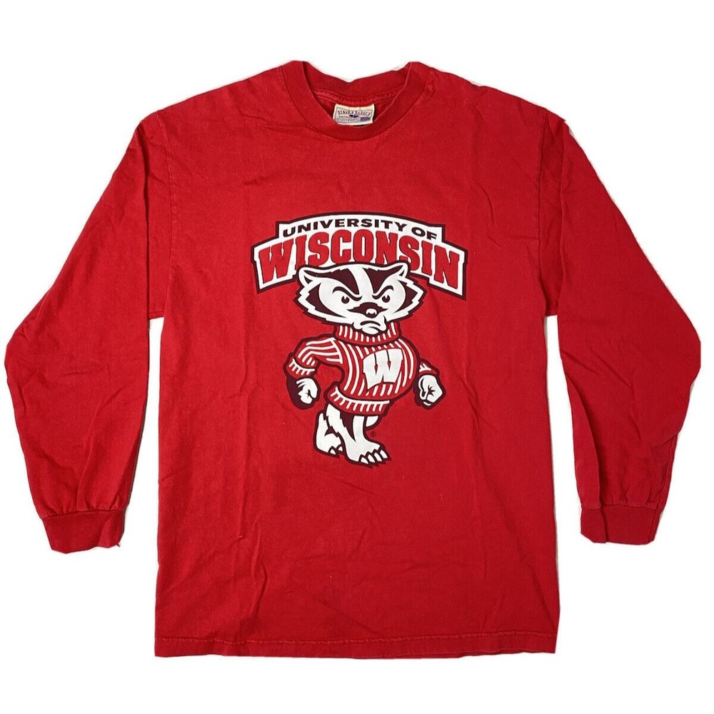 Vintage University Of Wisconsin Size Large Long Sleeve T-Shirt Steve & Barry's